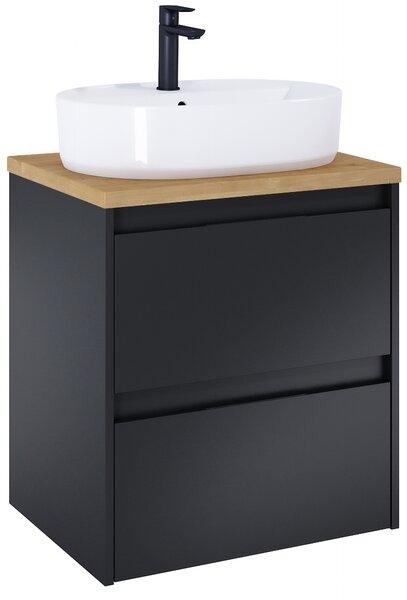 Roca Alpine skříňka s deskou 59x46x56.5 cm závěsná pod umyvadlo černá A852039532