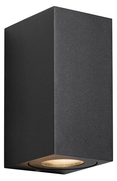Nordlux Venkovní nástěnná lampa Canto Maxi Kubi 2 Seaside, černá GU10 17 cm, stmívatelný, Černá, Hliník, Moderní, Nástěnné svítidlo
