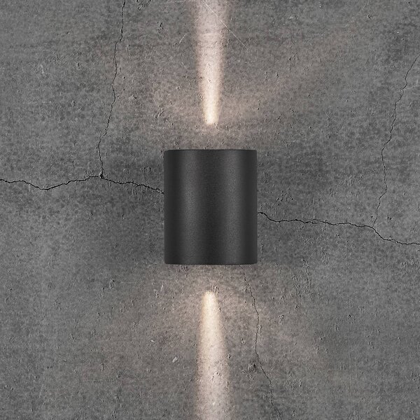 Nordlux LED venkovní nástěnné svítidlo Canto 2 Seaside, černé, hliník, 10 cm, Černá, Hliník, Moderní