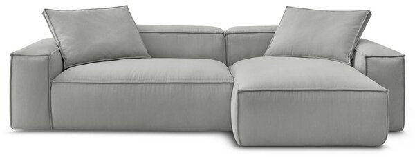 -25 % Dny MOMENTI– Bobochic Paris Světle šedá manšestrová rohová pohovka Boheme 302 cm, levá/pravá