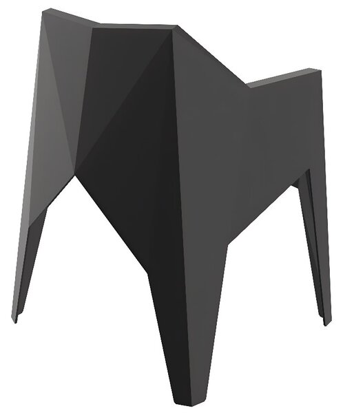 VONDOM Černá plastová jídelní židle VOXEL s područkami