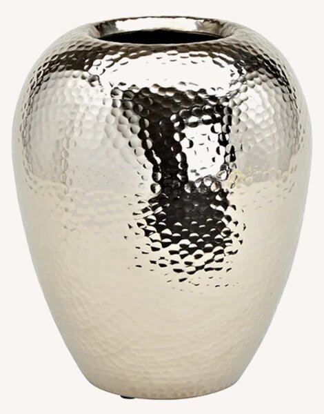 Kovová váza stříbrná 30 cm