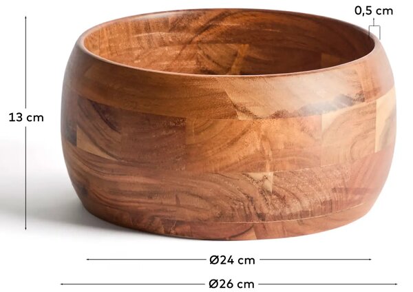 --25 % Dny MOMENTI– Kave Home Dřevěná miska Malor Ø26 cm