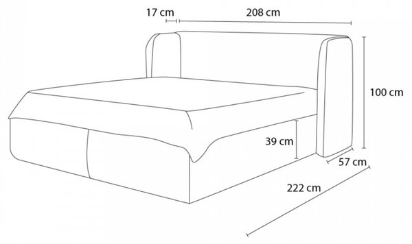 -25 % Dny MOMENTI– Bobochic Paris Světle šedá dvoulůžková postel Louise 160 x 200 cm s úložným prostorem