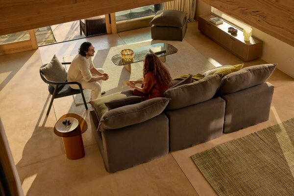 --25 % Dny MOMENTI– Kave Home Žluto-bílý vlněý pléd Orlet 170 x 130 cm