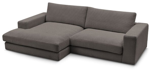 -25 % Dny MOMENTI– Bobochic Paris Hnědá manšestrová rohová pohovka Leonard 274 cm, levá