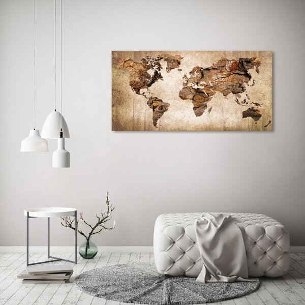 Foto obraz canvas Mapa světa dřevo oc-54299109