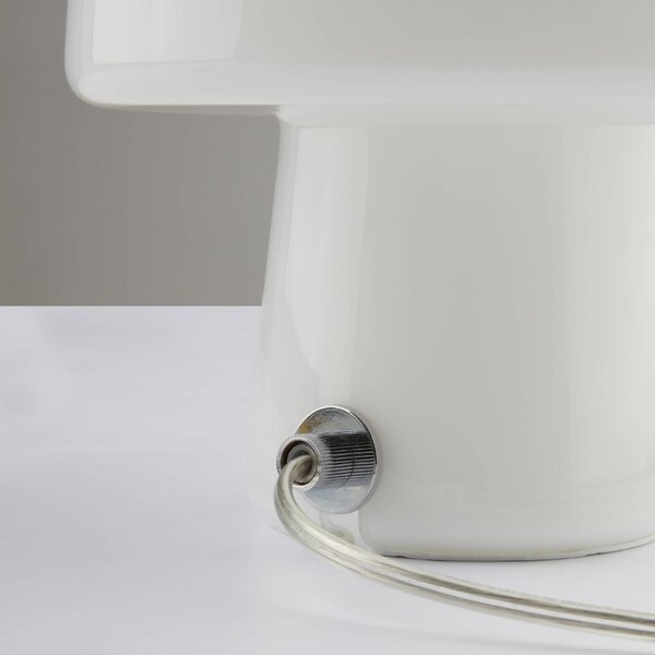 Jotex Opálově bílá skleněná stolní lampa THETYS