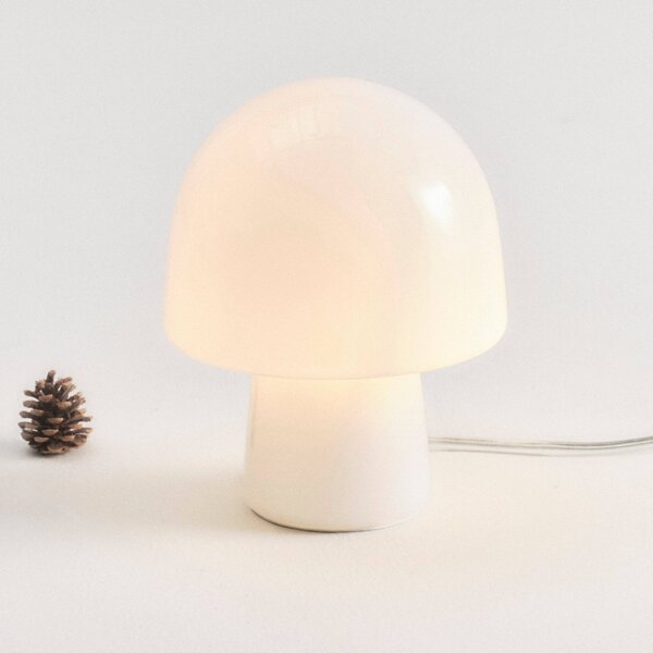 Jotex Opálově bílá skleněná stolní lampa THETYS