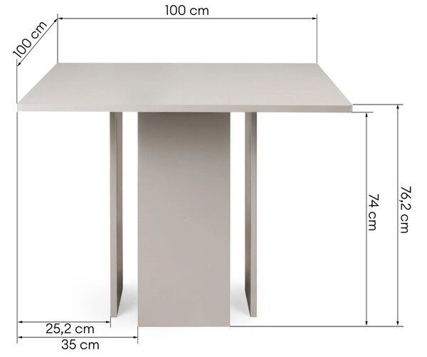 -25 % Dny MOMENTI– NovaNook Béžovošedý jídelní stůl Asper 100 x 100 cm