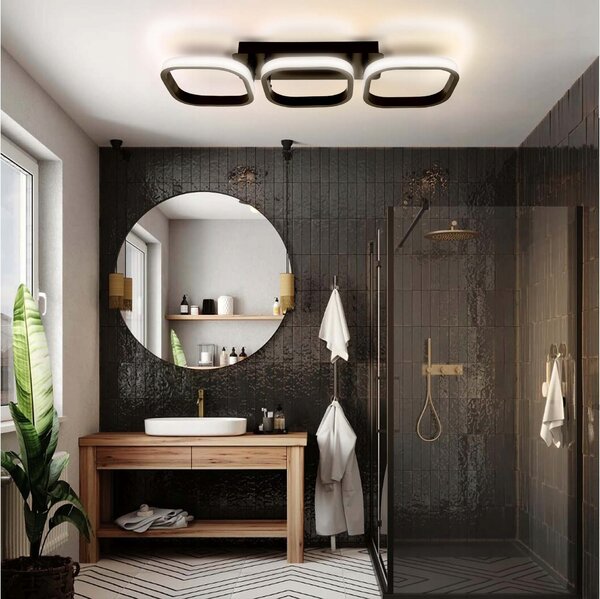 Závěsné svítidlo LEDLUX černé hliníkové 3 bodové integrované LED