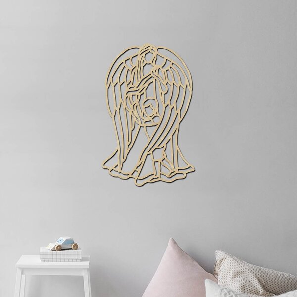 Dřevo života | Dřevěná dekorace na zeď Andělské objetí | Rozměry (cm): 26x40 | Barva: Javor