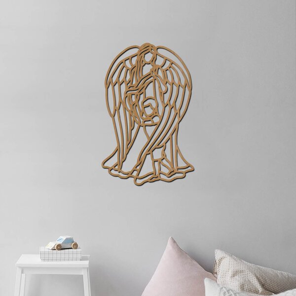 Dřevo života | Dřevěná dekorace na zeď Andělské objetí | Rozměry (cm): 26x40 | Barva: Buk