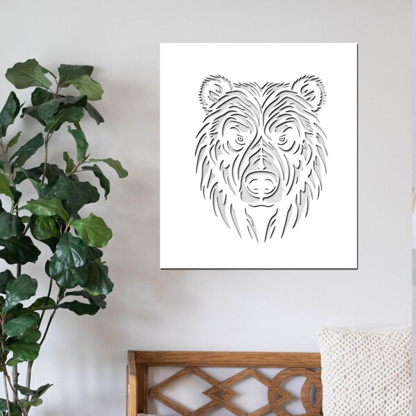 Dřevo života Dřevěná dekorace Medvěd Rozměry (cm): 35x40, Barevný vzor: Bílá