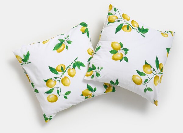 Sinsay - Sada povlaků na polštáře s motivem citronů 2 pack - žlutá