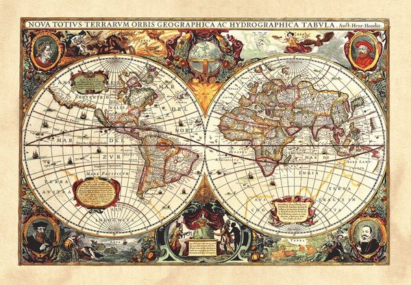 Samolepka / tapeta na zeď SM 3434, Stará mapa světa, AG Design
