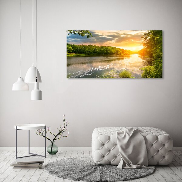 Foto obraz skleněný horizontální Soumrak nad řekou osh-54835338