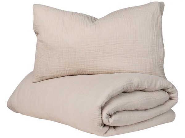 -25 % Dny MOMENTI– Béžová mušelínová sada povlečení Quax Natural 120 x 190 cm