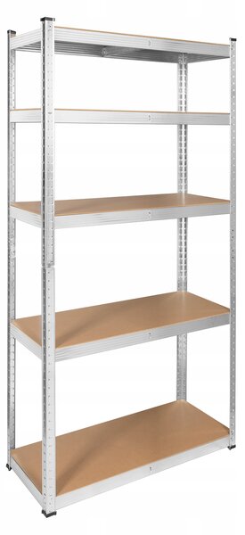 Kovový regál skladový 2v1 5 polic garážový 180x90x40cm 750kg Rebel