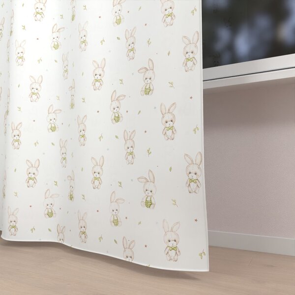 Biante Dětský bavlněný závěs Sandra SA-401 Zajíčci na bílém 150x140 cm