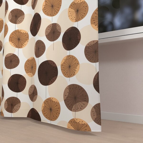 Biante Dětský bavlněný závěs Sandra SA-488 Hnědo-béžové designové pampelišky 150x140 cm