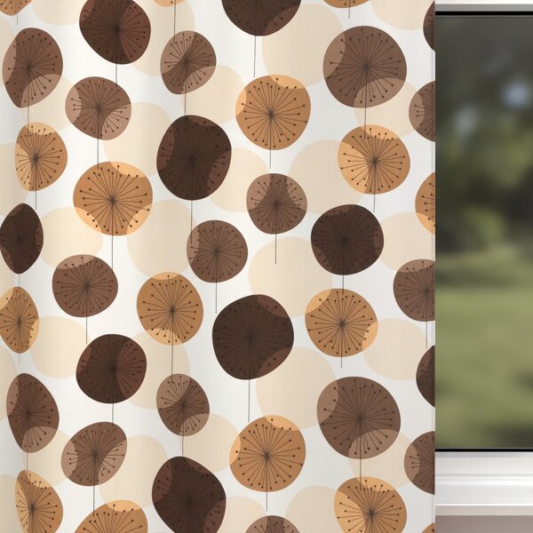 Biante Dětský bavlněný závěs Sandra SA-488 Hnědo-béžové designové pampelišky 150x140 cm