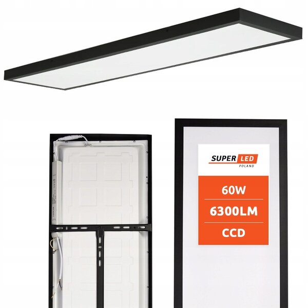 Stropní Svítidlo čtvercový SuperLED 120 x 3,8 cm černý