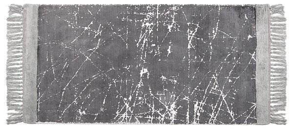 Koberec z viskózy 80 x 150 cm šedý HANLI
