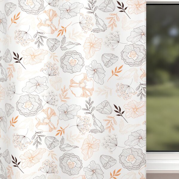 Biante Dětský bavlněný závěs Sandra SA-526 Hnědé vlčí máky na bílém 150x140 cm