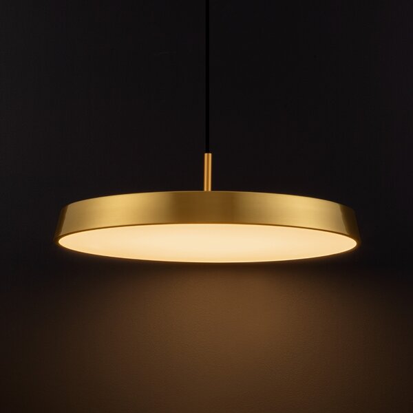 Zlaté kovové závěsné LED světlo Nova Luce Vetro 50 cm
