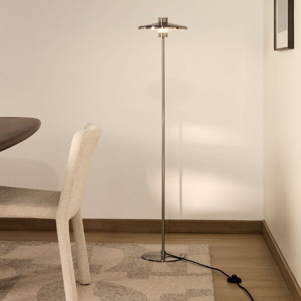 Kave Home Stříbrná kovová stojací lampa Nuvira 130 cm