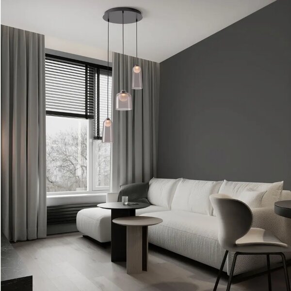 -25 % Dny MOMENTI– Nova Luce Kouřově šedé závěsné LED světlo Dione 35 cm