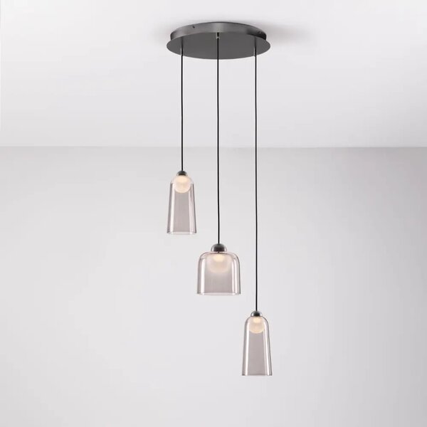 -25 % Dny MOMENTI– Nova Luce Kouřově šedé závěsné LED světlo Dione 35 cm