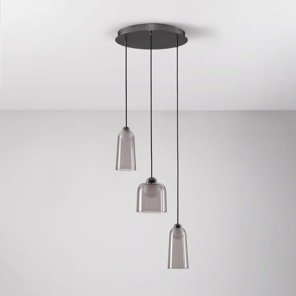 -25 % Dny MOMENTI– Nova Luce Kouřově šedé závěsné LED světlo Dione 35 cm