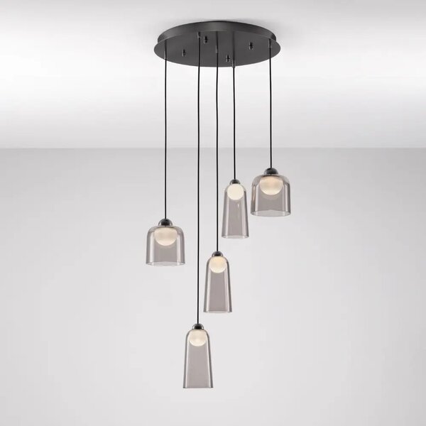 -25 % Dny MOMENTI– Nova Luce Kouřově šedé závěsné LED světlo Dione 45 cm