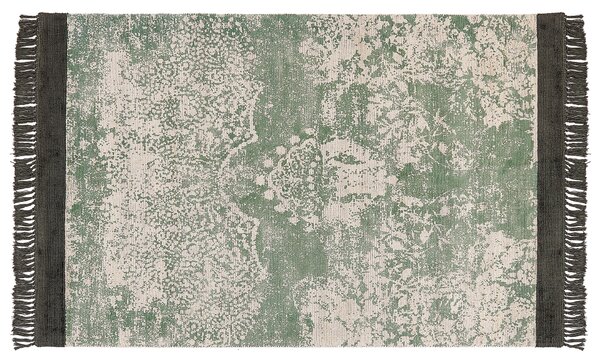 Viskózový koberec 140 x 200 cm zelený/ béžový AKARSU