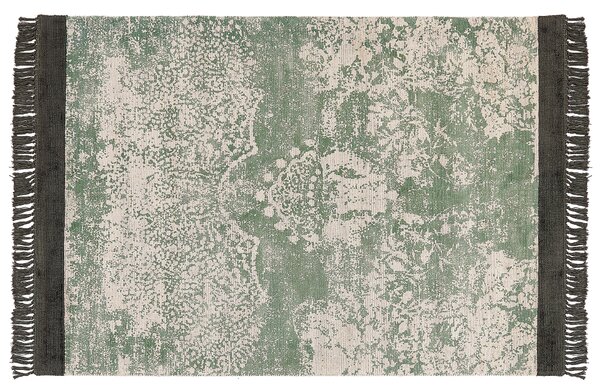 Viskózový koberec 160 x 230 cm zelený/ béžový AKARSU
