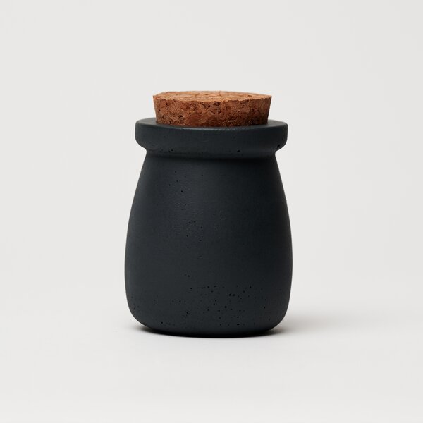 ODLITO Betonová dóza – Nefertiti – grafit (černá) – 8 cm – 2ks