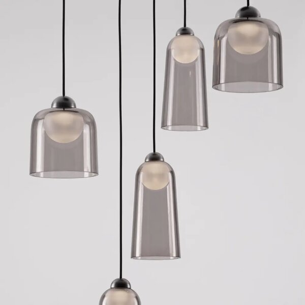 -25 % Dny MOMENTI– Nova Luce Kouřově šedé závěsné LED světlo Dione 45 cm
