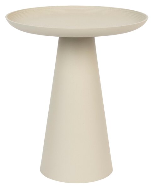 White Label Béžový kovový odkládací stolek RINGAR 39,5 cm