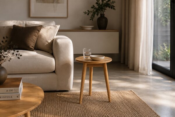 -25 % Dny MOMENTI– White Label Dubový odkládací stolek FABIO 50 cm