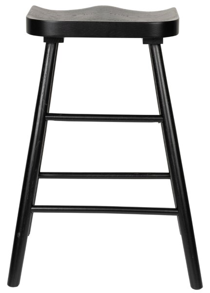 -25 % Dny MOMENTI– White Label Černá dubová barová židle VANDER 64 cm