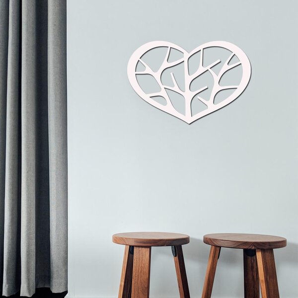 Dřevo života | Dřevěné srdce - STROM | Barva: Bílá | Rozměry (cm): 40x27