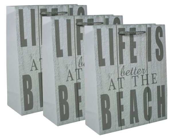 3ks Dárkových tašek M - Life is Better at the Beach 8600073