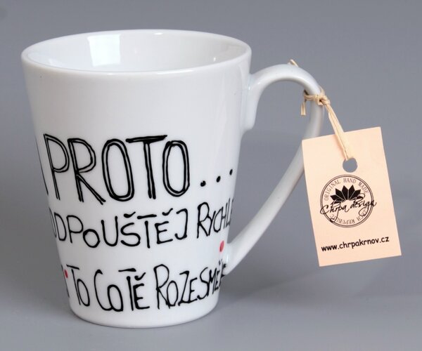 Porcelánový hrnek - Text