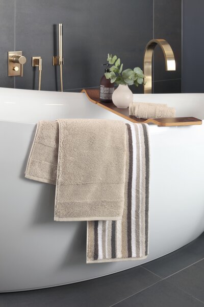 Villeroy & Boch bath textiles 2551 50/100 37 Ručník Coordinates s pruhy 50 x 100 cm hnědý