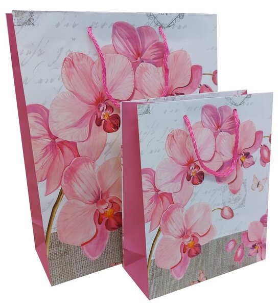 3ks Dárkových tašek L - Orchidej 8600094