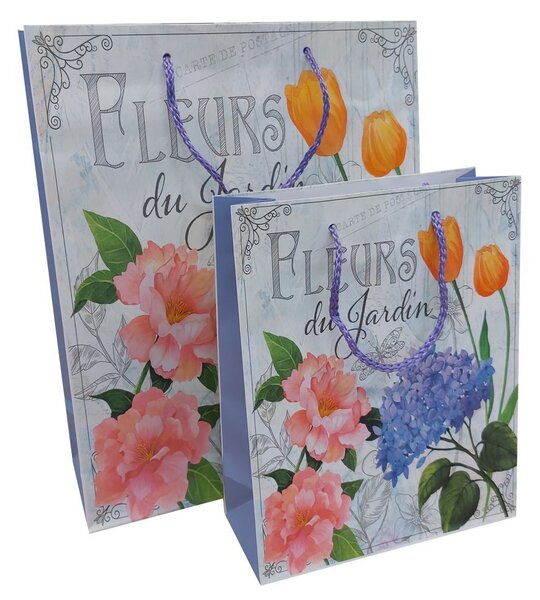 3ks Dárkových tašek L - Fleurs du jardin 8600095