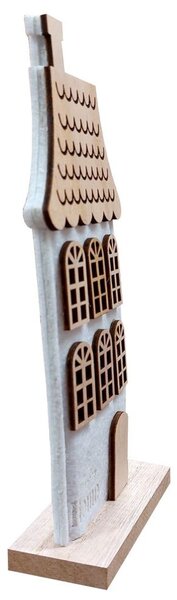 Domek filcový bílý svítící 20,8,5cm 2009200-1B