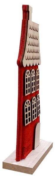 Domek filcový červený svítící 20*8,5cm 2009200-1A